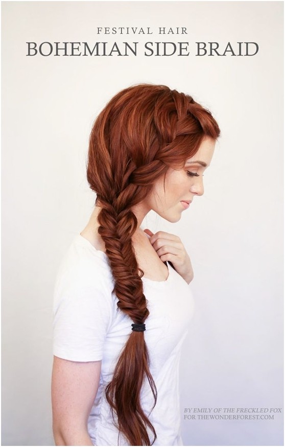 Bohemian side braid: long hairstyles for long hair
