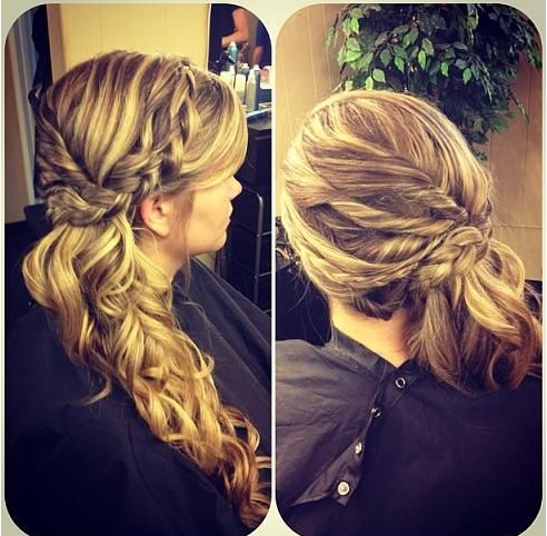 Hairstyle Hairstyles: braids and side dowry