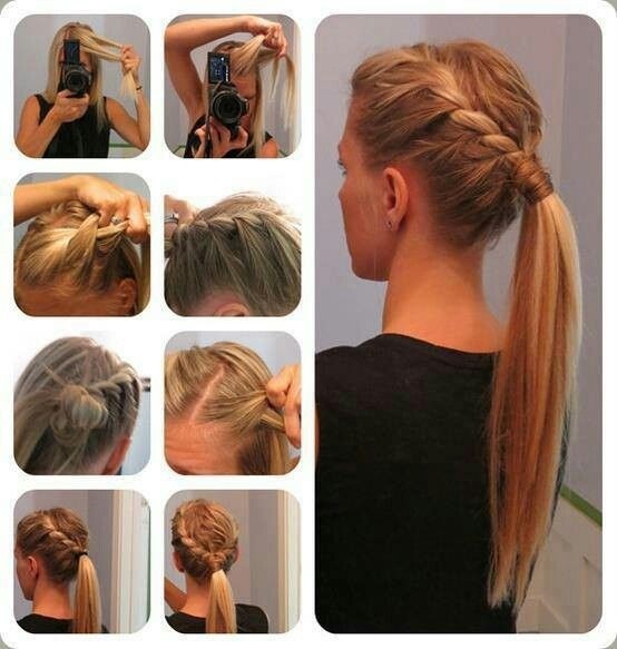 Horse ponytails braids every day: low tail tail