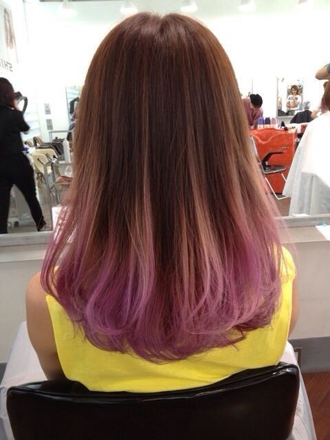 Brown and Pastel Pastel Purple declined hair hair