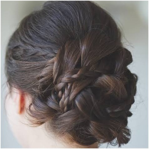Bun Updos with gentle braids: back width