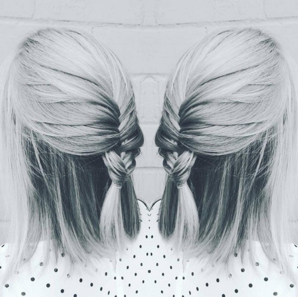 Hair braid hairstyle, unofficial fish tail for straight medium hair