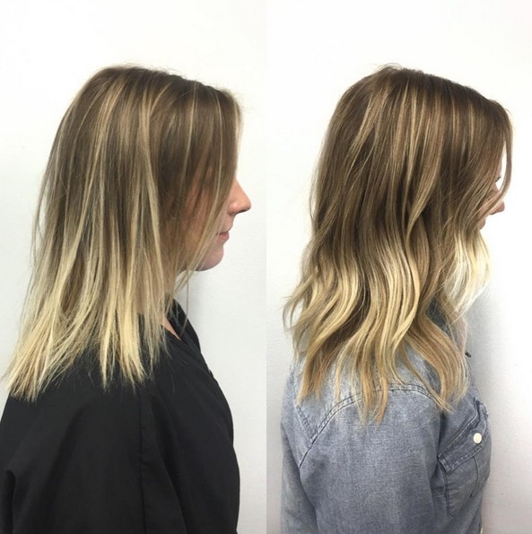 Medium length hair - brown and blonde