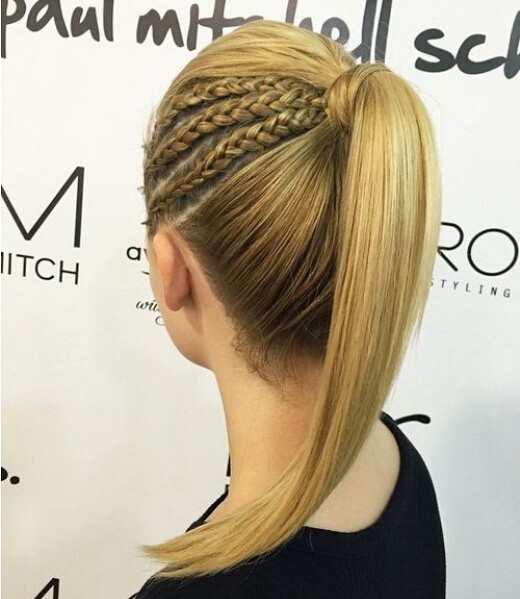 Elegant French braid tail hairstyle - long straight hair styles