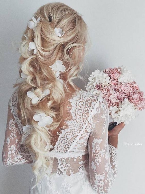 Elegant and romantic wedding hairstyles with long hair