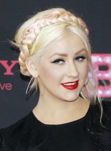 Christina Aguilera Braided Chignon Hairstyles