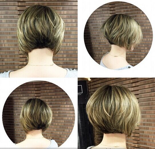 Classic Stacked Bob Haircut - Short Hair