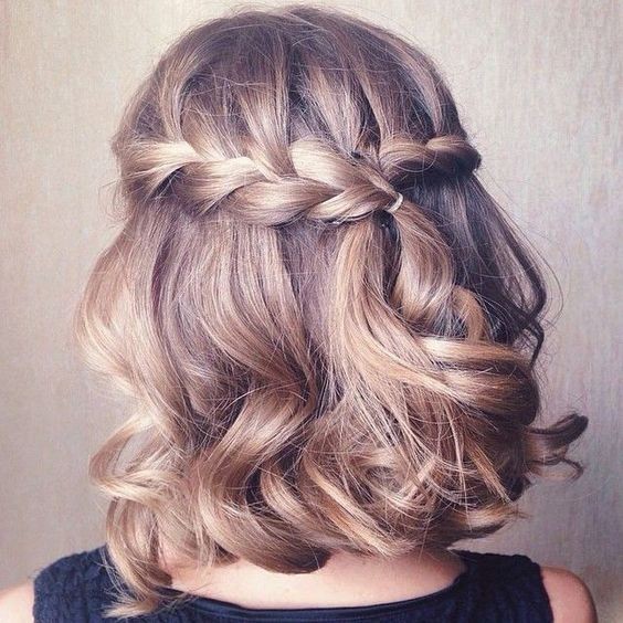 Cold waterfall braids for short hair