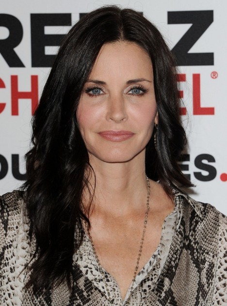 Courteney Cox Black Long Hairstyles for Sleek Hair