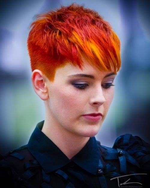 Crazy bold hair color for short hair