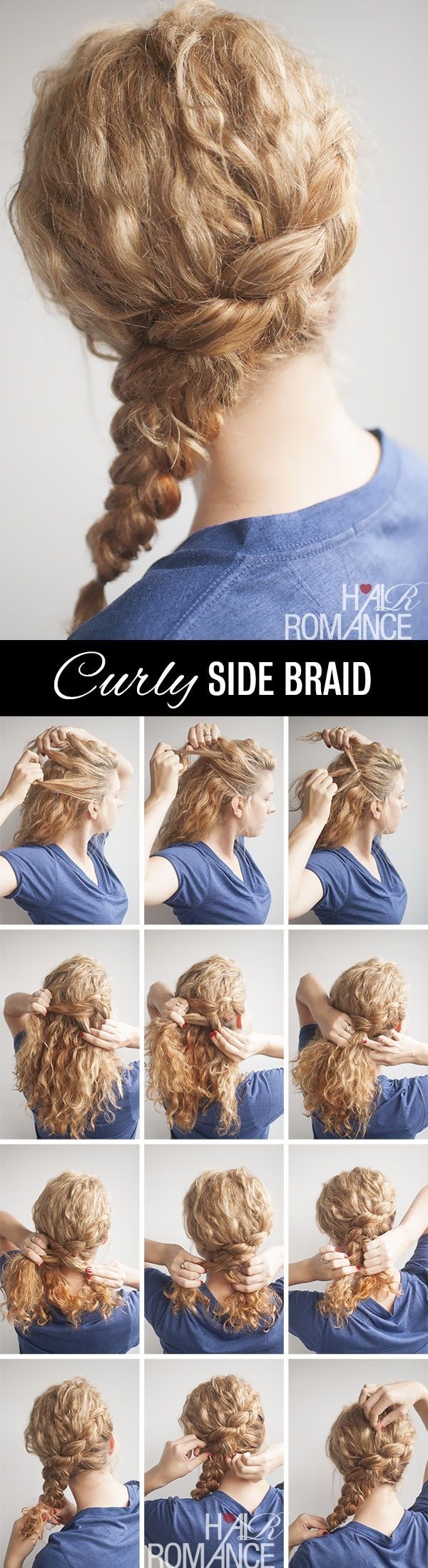 Teaching a curly braid hairstyle for long hair