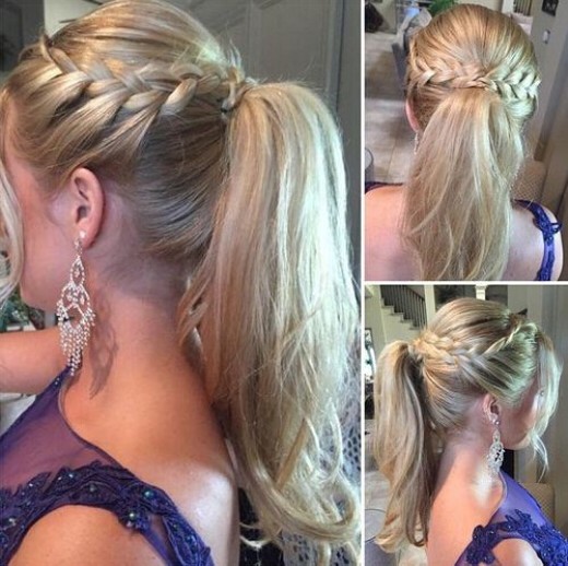 Cute braid horse tail hairsty