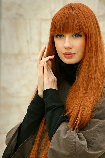 Cute hairstyles: long long hair with sharp bangs
