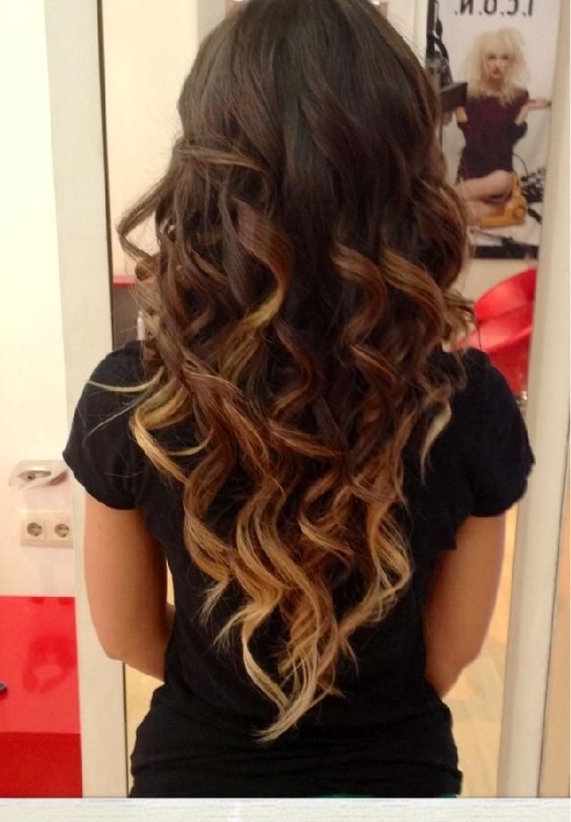 Long hairstyles for long hair: dark brown to light brown to Ashkar Omper