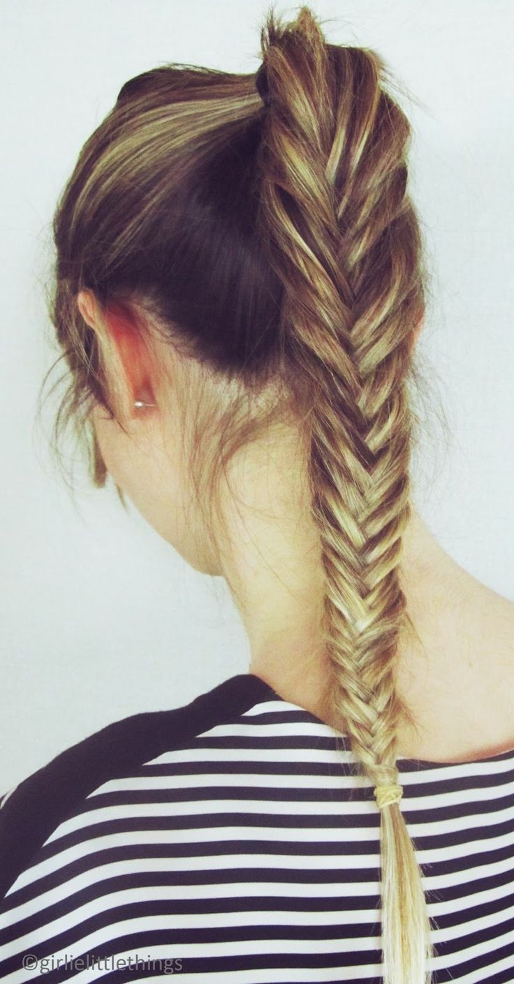 Long hairstyles for long hair: French fish tail tail