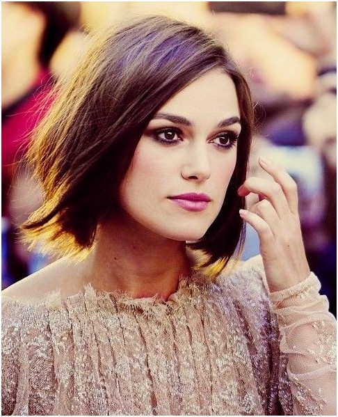 Gentle hairstyles for short hair: straight bob haircut
