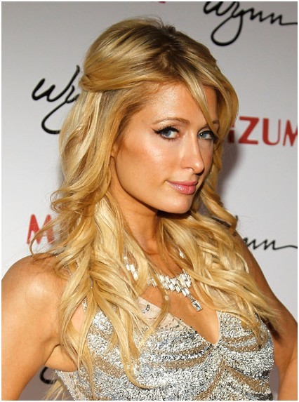 Layered, Half-up Half-down Hairstyles: Paris Hilton Blonde Hair