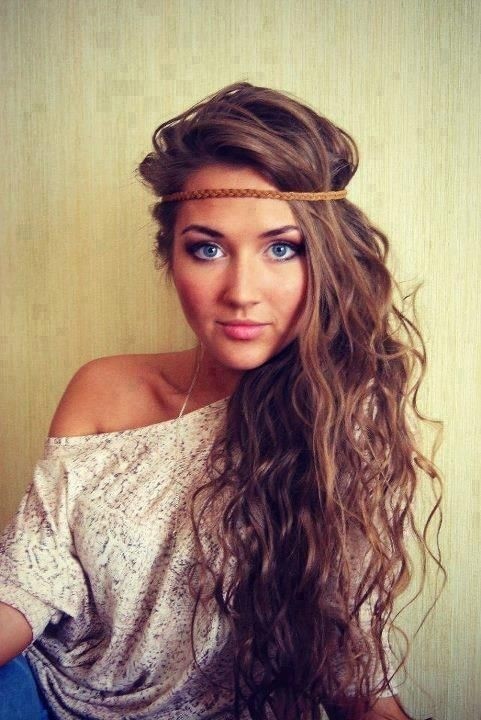 Long long hair style with a head