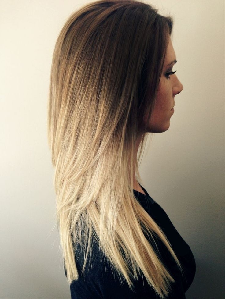 Long straight hair: ombre hairstyle