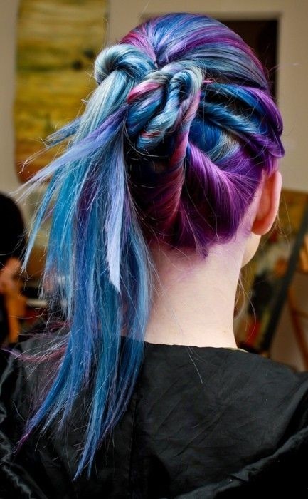 Long straight hair: twisted hairstyle