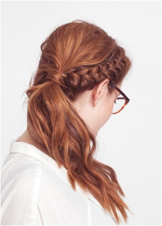 Cute horse tail hairstyles with braid