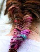Nice rainbow tail brake, long -haired hairstyles