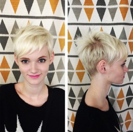Simple short hairstyles with explosions: Pixie Shaqra 2015 shave