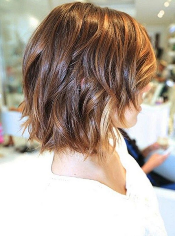 Bob short hairstyle with waves