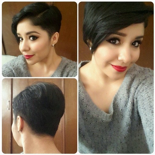 Cute pixy hair cut: short hair with long bangs