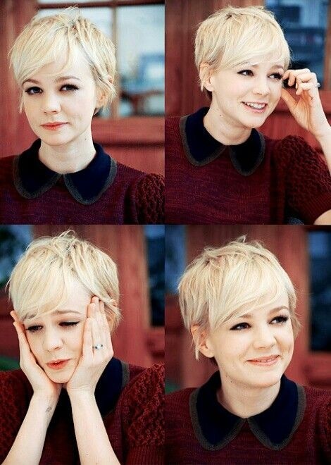 Best hairstyles with side bangs: short short hair