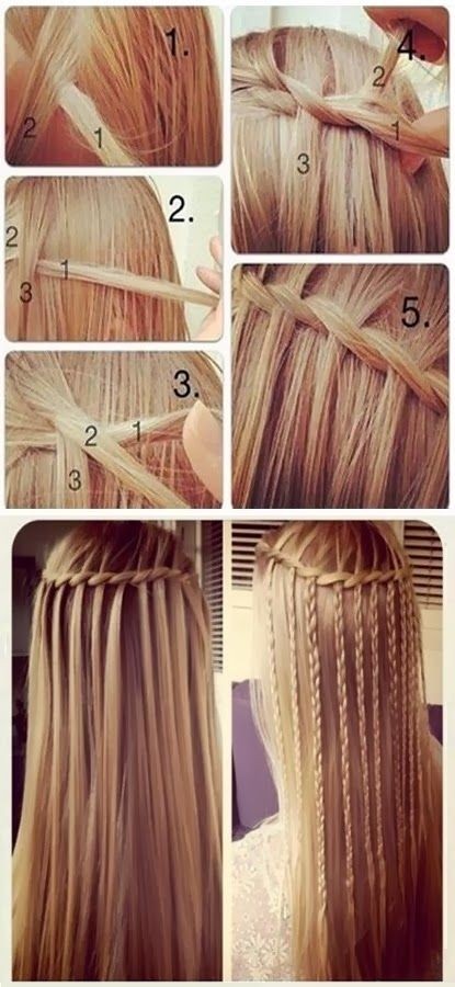 French braids DIY Waterfall: Long long hair for girls