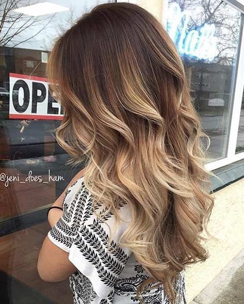 Dark brown to blonde hairstyle - hair color 2016-2017