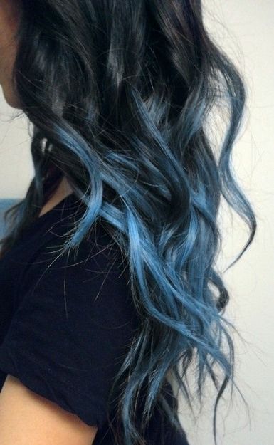 Dark hair with the most prominent blue