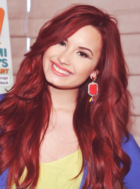Demi Lovato Red Hair: Long Hairstyles
