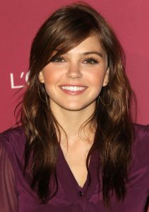 Easy, Long Hairstyles with Side Bangs: Aimee Teegarden