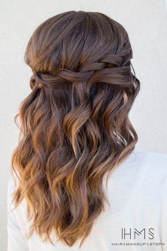 Hairstyles braiding a waterfall easy waterfall for medium hair length