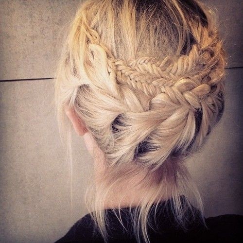 UPDO, double, dual -braid, medium hair