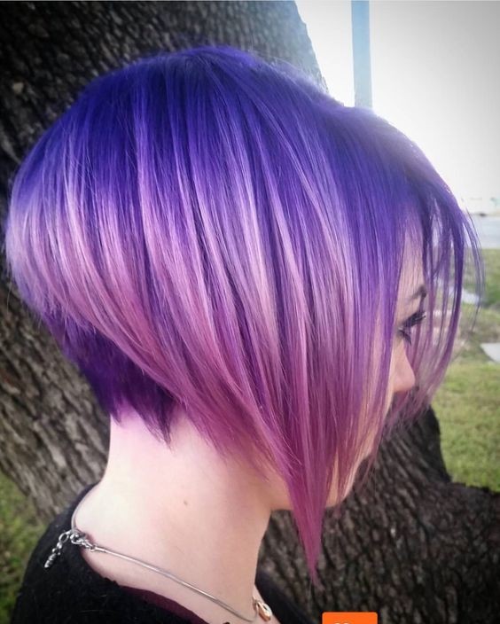 Short Pop haircuts - Wonderful purple design Omer - straight hair style