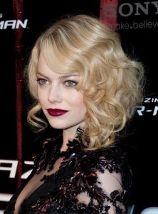 Emma Stone Medium Waves Curly Hairstyles for Prom