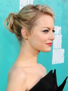 Emma Stone Updo Hairstyles for Medium Hair