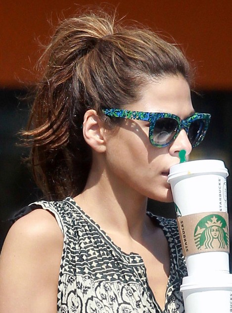 Eva Mendes Ponytail Hairstyles for Medium Hair