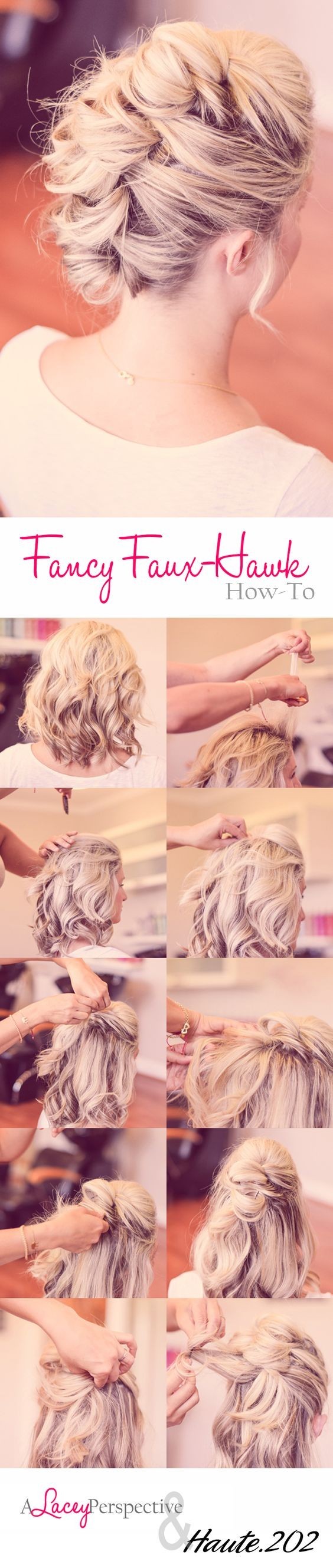 Hacking Faux --hawk Hairstyle - PROM UPDO for medium hair