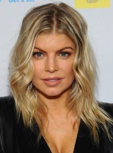 Fergie Medium Layered Hairstyle for Waves Hair