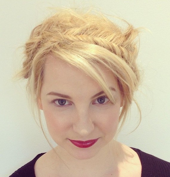 The French fish tail braid with explosions - blonde hairstyles