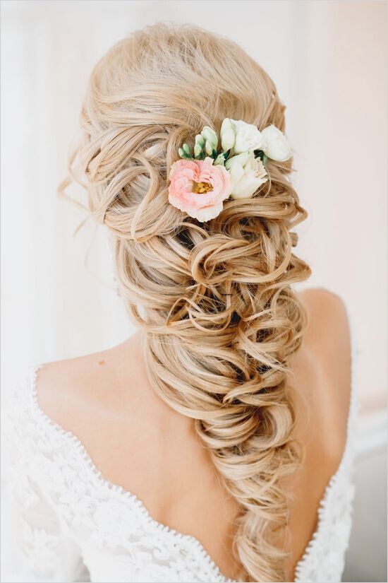 Glue wedding hairstyle for long hair