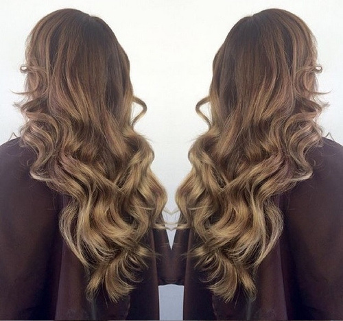 Golden hairstyle ombre