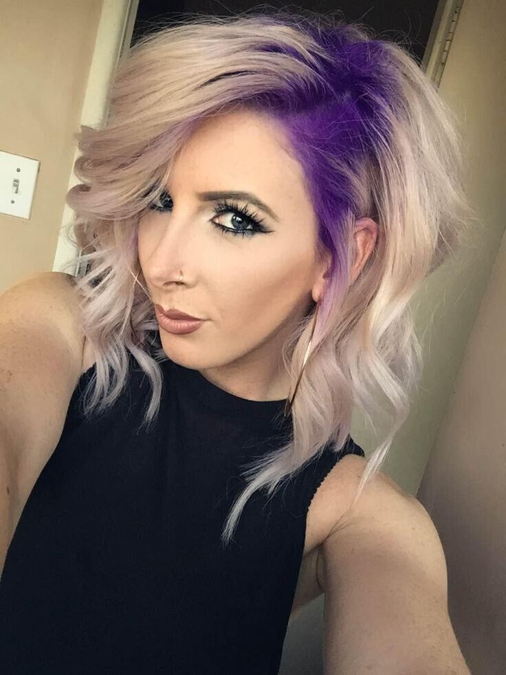 Gorg Purple to Platinum Melt - Mixed medium hairstyle 2015-2016
