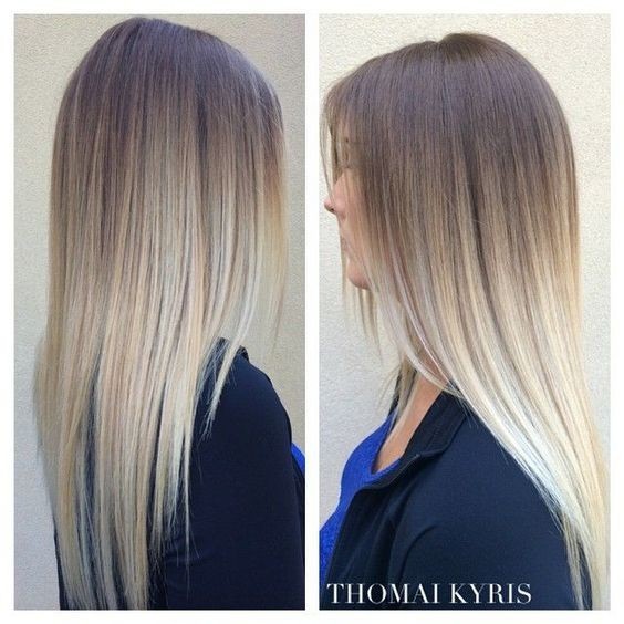 Wonderful gray ombre hair - straight long hairstyles for a long hair girl