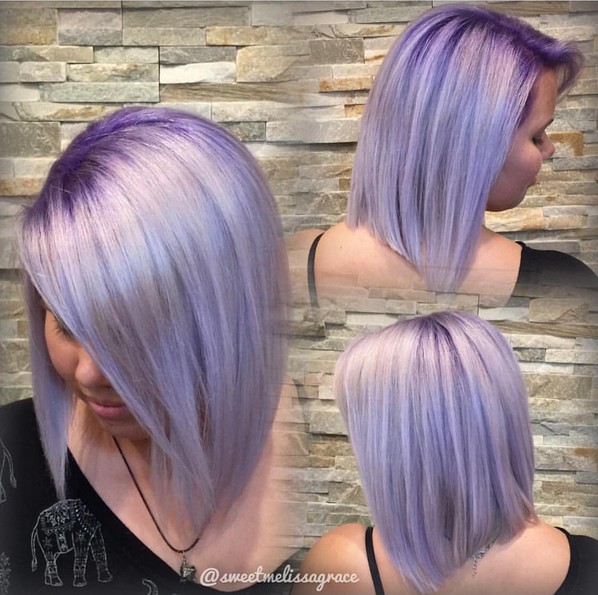 Wonderful purple minerals with purple base - straight hair styles