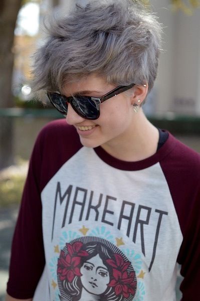 Gray Short Hairstyle - Short Bangs 2016 Bangs